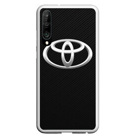 Чехол для Honor P30 с принтом Toyota carbon в Кировске, Силикон | Область печати: задняя сторона чехла, без боковых панелей | 2020 | alphard | auto | camry | corolla | highlander | hilux | land cruiser 200 | prado | rav4 | sport | supra | toyota | tundra | авто | автомобиль | автомобильные | альфард | бренд | камри | марка | машины | спорт | тойота