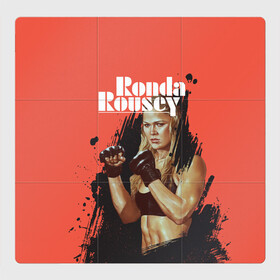 Магнитный плакат 3Х3 с принтом Ronda Rousey в Кировске, Полимерный материал с магнитным слоем | 9 деталей размером 9*9 см | mma | ronda rousey | rowdy | ufc | мма | ронда роузи