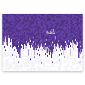 Поздравительная открытка с принтом Twitch в Кировске, 100% бумага | плотность бумаги 280 г/м2, матовая, на обратной стороне линовка и место для марки
 | camo | camouflage | game | gamer | twitch | игра | игры | камуфляж | компьютер | стрим | стример | твитч | твич