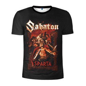 Мужская футболка 3D спортивная с принтом Sabaton - Sparta в Кировске, 100% полиэстер с улучшенными характеристиками | приталенный силуэт, круглая горловина, широкие плечи, сужается к линии бедра | battle metal | sabaton | военный рок | йоаким броден | крис рёланд | пар сундстрём | рок | рок группа | хэви метал | шведская группа | шведский рок