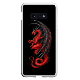 Чехол для Samsung S10E с принтом Red Dragon в Кировске, Силикон | Область печати: задняя сторона чехла, без боковых панелей | Тематика изображения на принте: beast | dinosaur | dragon | fire | hunter | ice | monster | predator | reptile | динозавр | дракон | зверь | лед | ледяной | монстр | огненный | огонь | охотник | хищник