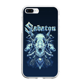 Чехол для iPhone 7Plus/8 Plus матовый с принтом Skull Sabaton в Кировске, Силикон | Область печати: задняя сторона чехла, без боковых панелей | battle metal | sabaton | военный рок | йоаким броден | крис рёланд | пар сундстрём | рок | рок группа | хэви метал | шведская группа | шведский рок