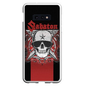 Чехол для Samsung S10E с принтом Sabaton Army Skull в Кировске, Силикон | Область печати: задняя сторона чехла, без боковых панелей | battle metal | sabaton | военный рок | йоаким броден | крис рёланд | пар сундстрём | рок | рок группа | хэви метал | шведская группа | шведский рок