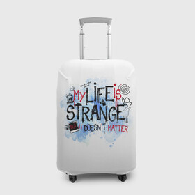 Чехол для чемодана 3D с принтом LIFE IS STRANGE в Кировске, 86% полиэфир, 14% спандекс | двустороннее нанесение принта, прорези для ручек и колес | chloe | life is strange | life is strange 2 | max | игра | лайф ис стрэндж | макс | надпись | хлоя