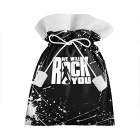 Подарочный 3D мешок с принтом QUEEN в Кировске, 100% полиэстер | Размер: 29*39 см | Тематика изображения на принте: queen | rock | we will rock you | брайан мэи | группа queen | группа квин | джон дикон | квин | королева | король | роджер тейлор | рок | фредди меркьюри