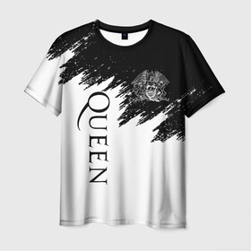 Мужская футболка 3D с принтом QUEEN в Кировске, 100% полиэфир | прямой крой, круглый вырез горловины, длина до линии бедер | queen | rock | we will rock you | брайан мэи | группа queen | группа квин | джон дикон | квин | королева | король | роджер тейлор | рок | фредди меркьюри