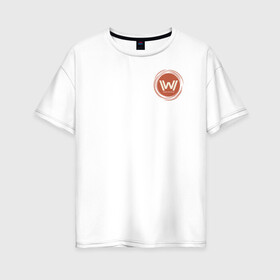 Женская футболка хлопок Oversize с принтом Westworld Logo в Кировске, 100% хлопок | свободный крой, круглый ворот, спущенный рукав, длина до линии бедер
 | vdosadir | westworld | джонатан нолан | западный мир | лиза джой | мир дикого запада