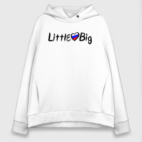 Женское худи Oversize хлопок с принтом Little Big в Кировске, френч-терри — 70% хлопок, 30% полиэстер. Мягкий теплый начес внутри —100% хлопок | боковые карманы, эластичные манжеты и нижняя кромка, капюшон на магнитной кнопке | 20 | 2020 | big | eurovision | hooligans | little | music | rus | russian | биг | бузова | евровидение | ильич | литл | музыка | россия | флаг | шрифт