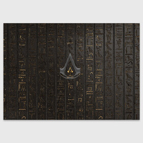 Поздравительная открытка с принтом Assassins Creed в Кировске, 100% бумага | плотность бумаги 280 г/м2, матовая, на обратной стороне линовка и место для марки
 | Тематика изображения на принте: 20 | ассасин | древний египет | игра | иероглифы | кредо | кредо асасинов | кредо ассасинов