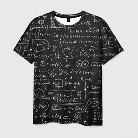 Мужская футболка 3D с принтом Математические формулы в Кировске, 100% полиэфир | прямой крой, круглый вырез горловины, длина до линии бедер | formula | math | school | алгебра | математика | матеша | предметы | теорема | универ | физика | формула | школа