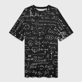 Платье-футболка 3D с принтом Математические формулы в Кировске,  |  | formula | math | school | алгебра | математика | матеша | предметы | теорема | универ | физика | формула | школа