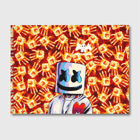 Альбом для рисования с принтом MARSHMELLO в Кировске, 100% бумага
 | матовая бумага, плотность 200 мг. | Тематика изображения на принте: fire | marshmello | music | дым | зефир | зефирка | лого | лого marshmello | лого маршмеллоу | логотип | логотип marshmello | логотип маршмеллоу | маршиеллоу | маска | музыка | музыкант | огненная рука