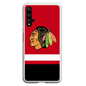 Чехол для Honor 20 с принтом Chicago Blackhawks в Кировске, Силикон | Область печати: задняя сторона чехла, без боковых панелей | blackhawks | chicago | chicago blackhawks | hockey | nhl | usa | блэкхокс | нхл | спорт | сша | хоккей | чикаго | чикаго блэкхокс | шайба