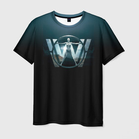 Мужская футболка 3D с принтом Westworld Logo в Кировске, 100% полиэфир | прямой крой, круглый вырез горловины, длина до линии бедер | vdosadir | westworld | джонатан нолан | западный мир | лиза джой | мир дикого запада