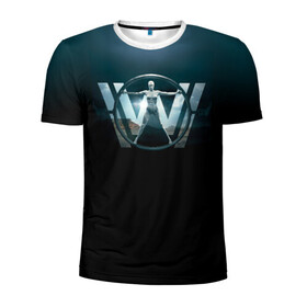 Мужская футболка 3D спортивная с принтом Westworld Logo в Кировске, 100% полиэстер с улучшенными характеристиками | приталенный силуэт, круглая горловина, широкие плечи, сужается к линии бедра | vdosadir | westworld | джонатан нолан | западный мир | лиза джой | мир дикого запада