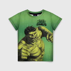 Детская футболка 3D с принтом Hulk в Кировске, 100% гипоаллергенный полиэфир | прямой крой, круглый вырез горловины, длина до линии бедер, чуть спущенное плечо, ткань немного тянется | avengers | bruce banner | hulk | marvel | vdzabma | брюс баннер | комикс | марвел | мстители | халк