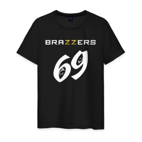 Мужская футболка хлопок с принтом Brazzers 69 в Кировске, 100% хлопок | прямой крой, круглый вырез горловины, длина до линии бедер, слегка спущенное плечо. | brazzers | бразерс | браззерс | братья | звезда | куни | миньет | надпись | прикол | проно хуб | с