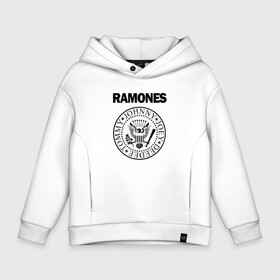 Детское худи Oversize хлопок с принтом RAMONES   РАМОНЕС в Кировске, френч-терри — 70% хлопок, 30% полиэстер. Мягкий теплый начес внутри —100% хлопок | боковые карманы, эластичные манжеты и нижняя кромка, капюшон на магнитной кнопке | america | ramones | rock | usa | америка | джонни рамон | джоуи рамон | ди ди рамон | клем бурк | кристофер уорд | марки рамон | рамоунз | ричи рамон | рок | сша | томми рамон