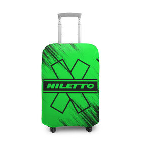 Чехол для чемодана 3D с принтом NILETTO в Кировске, 86% полиэфир, 14% спандекс | двустороннее нанесение принта, прорези для ручек и колес | logo | niletto | логотип | любимка niletto | нилето