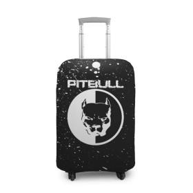 Чехол для чемодана 3D с принтом Pitbull в Кировске, 86% полиэфир, 14% спандекс | двустороннее нанесение принта, прорези для ручек и колес | 