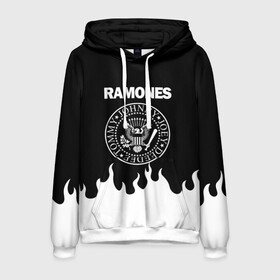 Мужская толстовка 3D с принтом RAMONES в Кировске, 100% полиэстер | двухслойный капюшон со шнурком для регулировки, мягкие манжеты на рукавах и по низу толстовки, спереди карман-кенгуру с мягким внутренним слоем. | america | ramones | rock | usa | америка | джонни рамон | джоуи рамон | ди ди рамон | клем бурк | кристофер уорд | марки рамон | рамоунз | ричи рамон | рок | сша | томми рамон