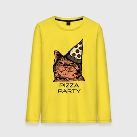Мужской лонгслив хлопок с принтом PIZZA PARTY в Кировске, 100% хлопок |  | party | pizza | pizza party | time | арт | веселье | время | для детей | животные | картинка | кот | котик | котики | пицца | пиццы | рисунок | рыжий кот