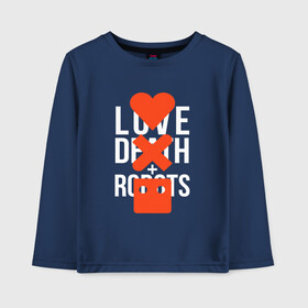 Детский лонгслив хлопок с принтом LOVE DEATH ROBOTS (LDR) в Кировске, 100% хлопок | круглый вырез горловины, полуприлегающий силуэт, длина до линии бедер | death | fantastic | future | ldr | love | love death and robots | love death robots | netflix | robots | sci fi | будущее | лдр | любовь | нетфликс | роботы | фантастика