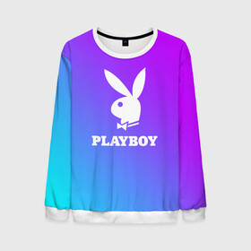 Мужской свитшот 3D с принтом PLAYBOY в Кировске, 100% полиэстер с мягким внутренним слоем | круглый вырез горловины, мягкая резинка на манжетах и поясе, свободная посадка по фигуре | Тематика изображения на принте: brand | brazzers | faketaxi | hub | mode | playboy | бразерс | бренд | мода | фейк такси