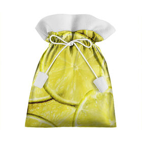 Подарочный 3D мешок с принтом Лайм в Кировске, 100% полиэстер | Размер: 29*39 см | Тематика изображения на принте: дольки лайма | дольки лимона | лайм | лимон | текстуры | фрукты