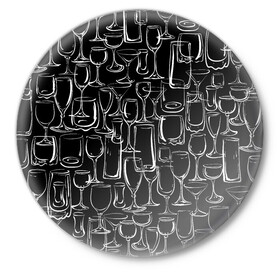 Значок с принтом Стеклянный бармен в Кировске,  металл | круглая форма, металлическая застежка в виде булавки | Тематика изображения на принте: bar | barman | doodling | textures | tiles | бар | бармен | бартендер | бокалы | дудлинг | посуда | рюмки | стаканы | стекло | тайлы | текстуры | фон | фужеры