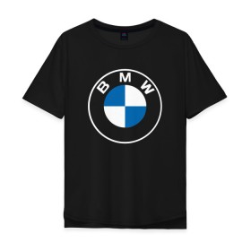 Мужская футболка хлопок Oversize с принтом BMW LOGO 2020 в Кировске, 100% хлопок | свободный крой, круглый ворот, “спинка” длиннее передней части | bmw | bmw motorsport | bmw performance | carbon | m | motorsport | performance | sport | бмв | карбон | моторспорт | спорт