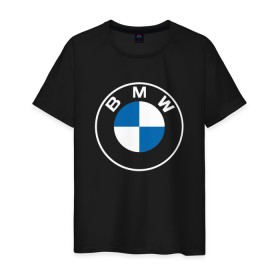 Мужская футболка хлопок с принтом BMW LOGO 2020 в Кировске, 100% хлопок | прямой крой, круглый вырез горловины, длина до линии бедер, слегка спущенное плечо. | bmw | bmw motorsport | bmw performance | carbon | m | motorsport | performance | sport | бмв | карбон | моторспорт | спорт