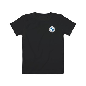 Детская футболка хлопок с принтом BMW LOGO 2020 в Кировске, 100% хлопок | круглый вырез горловины, полуприлегающий силуэт, длина до линии бедер | bmw | bmw performance | m | motorsport | performance | бмв | бэха | моторспорт