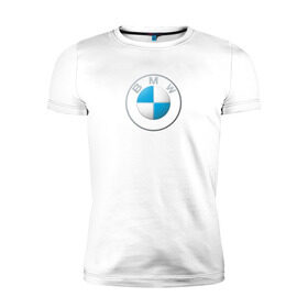 Мужская футболка премиум с принтом BMW LOGO 2020 в Кировске, 92% хлопок, 8% лайкра | приталенный силуэт, круглый вырез ворота, длина до линии бедра, короткий рукав | bmw | bmw motorsport | bmw performance | carbon | m | motorsport | performance | sport | бмв | карбон | моторспорт | спорт