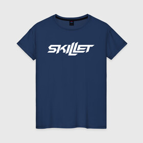 Женская футболка хлопок с принтом Skillet Logo | Скиллет лого (Z) в Кировске, 100% хлопок | прямой крой, круглый вырез горловины, длина до линии бедер, слегка спущенное плечо | skillet | альтернативный метал | альтернативный рок | джен леджер | джон купер | индастриал метал | кори купер | сет моррисон | хард рок | христианский метал | христианский рок