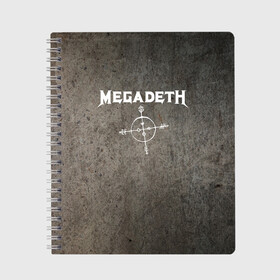 Тетрадь с принтом Megadeth в Кировске, 100% бумага | 48 листов, плотность листов — 60 г/м2, плотность картонной обложки — 250 г/м2. Листы скреплены сбоку удобной пружинной спиралью. Уголки страниц и обложки скругленные. Цвет линий — светло-серый
 | dave mustaine | megadeth | music | rock | дирк вербурен | дэвид эллефсон | дэйв мастейн | кико лоурейро | мегадеф | музыка | рок | трэш метал | хард рок | хеви метал