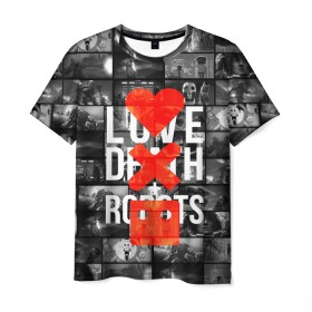 Мужская футболка 3D с принтом LOVE DEATH ROBOTS (LDR) в Кировске, 100% полиэфир | прямой крой, круглый вырез горловины, длина до линии бедер | death | fantastic | future | ldr | love | love death and robots | love death robots | netflix | robots | sci fi | будущее | лдр | любовь | нетфликс | роботы | фантастика