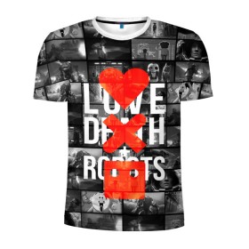 Мужская футболка 3D спортивная с принтом LOVE DEATH ROBOTS (LDR) в Кировске, 100% полиэстер с улучшенными характеристиками | приталенный силуэт, круглая горловина, широкие плечи, сужается к линии бедра | death | fantastic | future | ldr | love | love death and robots | love death robots | netflix | robots | sci fi | будущее | лдр | любовь | нетфликс | роботы | фантастика