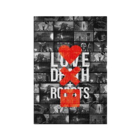 Обложка для паспорта матовая кожа с принтом LOVE DEATH ROBOTS (LDR) в Кировске, натуральная матовая кожа | размер 19,3 х 13,7 см; прозрачные пластиковые крепления | Тематика изображения на принте: death | fantastic | future | ldr | love | love death and robots | love death robots | netflix | robots | sci fi | будущее | лдр | любовь | нетфликс | роботы | фантастика