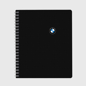 Тетрадь с принтом BMW 2020 Carbon Fiber в Кировске, 100% бумага | 48 листов, плотность листов — 60 г/м2, плотность картонной обложки — 250 г/м2. Листы скреплены сбоку удобной пружинной спиралью. Уголки страниц и обложки скругленные. Цвет линий — светло-серый
 | auto | bmw | bmw 2020 | bmw logo 2020 | carbon | carbon fiber big | hermany | бмв | бмв 2020 | бмв лого 2020 | бмв новое лого | карбон | корбон | лагатип | логатип бмв | логотип