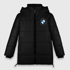 Женская зимняя куртка 3D с принтом BMW 2020 Carbon Fiber в Кировске, верх — 100% полиэстер; подкладка — 100% полиэстер; утеплитель — 100% полиэстер | длина ниже бедра, силуэт Оверсайз. Есть воротник-стойка, отстегивающийся капюшон и ветрозащитная планка. 

Боковые карманы с листочкой на кнопках и внутренний карман на молнии | Тематика изображения на принте: auto | bmw | bmw 2020 | bmw logo 2020 | carbon | carbon fiber big | hermany | бмв | бмв 2020 | бмв лого 2020 | бмв новое лого | карбон | корбон | лагатип | логатип бмв | логотип
