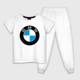 Детская пижама хлопок с принтом BMW в Кировске, 100% хлопок |  брюки и футболка прямого кроя, без карманов, на брюках мягкая резинка на поясе и по низу штанин
 | bmw | brand | car | germany | logo | speed | беха | бмв | бренд | германия | дрифт | лого | логотип | машина | надпись | парню | скорость | тачка | фирма