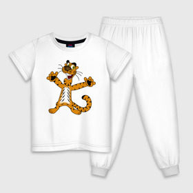 Детская пижама хлопок с принтом Тигренок в Кировске, 100% хлопок |  брюки и футболка прямого кроя, без карманов, на брюках мягкая резинка на поясе и по низу штанин
 | cat | tiger | животные | кот | котик | котятки | кошак | кошка | моська | рисунок | тигр | тигренок