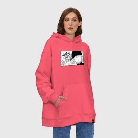 Худи SuperOversize хлопок с принтом Mob Loves Milk, Mob Psycho 100 в Кировске, 70% хлопок, 30% полиэстер, мягкий начес внутри | карман-кенгуру, эластичная резинка на манжетах и по нижней кромке, двухслойный капюшон
 | Тематика изображения на принте: 