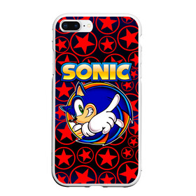 Чехол для iPhone 7Plus/8 Plus матовый с принтом Sonic в Кировске, Силикон | Область печати: задняя сторона чехла, без боковых панелей | 90 е | old school | sega | sonic | еж | игра | олдскулл | сега | синий еж | соник