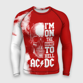 Мужской рашгард 3D с принтом Im on the highway to hell AC DC в Кировске,  |  | ac dc | acdc | acdc ас дс | angus | back in black | highway to hell | mckinnon | young | австралийская | ангус янг | ас дс | асдс | блюз | в форме | гитара | группа | крис слэйд | метал | молния | музыка | п | певец | рок | рок н ролл