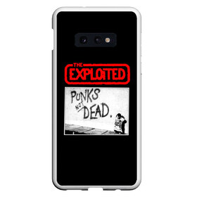 Чехол для Samsung S10E с принтом Punks Not Dead в Кировске, Силикон | Область печати: задняя сторона чехла, без боковых панелей | Тематика изображения на принте: art | punk | punks not dead | rock | sons of anarchy | анархия | арт | группа | егор летов | логотип | музыка | надпись | панк | панк рок | прикольная | рок | свобода | хаос