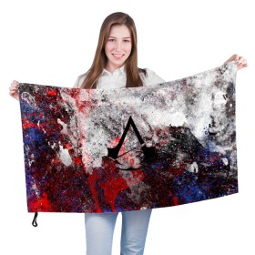 Флаг 3D с принтом ASSASSIN`S CREED в Кировске, 100% полиэстер | плотность ткани — 95 г/м2, размер — 67 х 109 см. Принт наносится с одной стороны | 