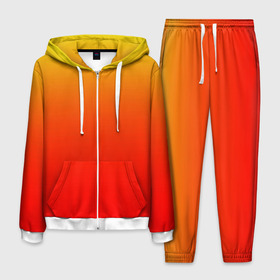 Мужской костюм 3D с принтом Оранж в Кировске, 100% полиэстер | Манжеты и пояс оформлены тканевой резинкой, двухслойный капюшон со шнурком для регулировки, карманы спереди | orange | желто красный | кислотный | красно желтый | оранж | переход | текстуры | яркий