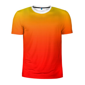 Мужская футболка 3D спортивная с принтом Оранж в Кировске, 100% полиэстер с улучшенными характеристиками | приталенный силуэт, круглая горловина, широкие плечи, сужается к линии бедра | orange | желто красный | кислотный | красно желтый | оранж | переход | текстуры | яркий
